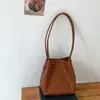 2026 Nova Bolsa de Palha Tecida Estilo Retro Nicho Dongdaemun Coreana Grande Capacidade Moda Versátil Bolsa de Ombro Feminina