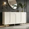 Gabinete de almacenamiento grande con forma de arco en relieve blanco puro, suave y anticolisión, adecuado para uso doméstico en salas de estar y dormitorios, gabinete con cajones de almacenamiento compartimentados