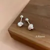 Aretes de Tachuela Flor de Circonita Cúbica Aguja de Plata Producto Nuevo Exquisitos de Lujo Ligero de Alta Gama Moda Nicho Accesorios de Aretes Versátiles Blancos Venta al por Mayor