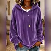 Moda Feminina Nova Outono 2026 Exportação Europeia e Americana Casual Manga Longa Solta Elegante Cor Sólida Moletom