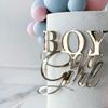 Estilo Ins Transfronteiriço Boyorgirl Acrílico Decoração de Bolo para Chá de Bebê Decoração Lateral de Bolo de Aniversário de Menina