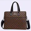 Novedad Maletín Bolso de Mano de Cuero Suave para Hombre Negocios Cruzado Bolso Bandolera a Cuadros para Hombres Bolso de Hombro para Bolsos Maletín