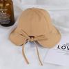 Sombrero de Pescador para Mujer Beige Combinación Perfecta Estilo Coreano Moda Cubre Rostro Estilo Japonés Lazo Verano Delgado Protector Solar Sombrero de Cubeta Protector Solar