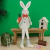 Conejo de Pascua Transfronterizo Piernas Largas Muñeco Enano Sentado Muñeco para Enamorados Decoraciones para Fiestas Festivas