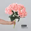 Ramo entero de hortensias simuladas de 5 cabezas con hojas grandes decoración de boda de alta calidad flores artificiales de hortensias de 5 cabezas