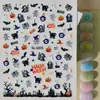 Pegatinas de uñas de Halloween transfronterizas: Diseños de calabaza, fantasma, gato negro y momia en 3D, pegatinas para uñas en relieve DIY, estilo SL
