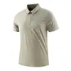 Camisa tipo polo para hombre, estilo de negocios, camiseta de tacto frío, unisex, cuello camisero, sin costuras, corte holgado, compra al por mayor