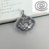 Collar con colgante de Buda Guanyin en plata de ley 999 con candado de seguridad, diseño de pez loto, cadena de lana con candado de larga duración, regalo de plata para bebé y mujer.