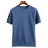 Suéter de Lana Pura con Cuello Redondo Otoño/Invierno 2025 para Hombre Manga Corta Top Camiseta Holgada Manga Media Suéter de Lana Suministro Transfronterizo