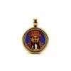 Pingente de Caixa Gawa Thangka dos Cinco Budas da Riqueza em Aço Inoxidável Mini Thangka Estilo Xizang 1,5cm