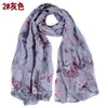 Versión coreana de moda primavera y verano flor de ciruelo algodón Bufanda para mujer al por mayor pañuelo para la cabeza pañuelo chal suministro en stock