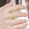 Anel Vintage Irregular de Prata 925 Banhado a Ouro, Cor Folha de Ginkgo Escovada Italiana, Separado por Cor, para Mulheres com um Toque Retrô de Alto Padrão