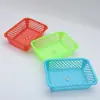 Ventas Directas de Fábrica Duradera de Alta Calidad Plástico Almacenamiento Cesta para Verduras Cesta para Frutas Plástico Pequeña Cuadrada Cesta Lateral para Guarnición de Seda