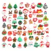 70 Pingentes DIY Série de Natal em Resina Papai Noel e Boneco de Neve, Pingente de Chaveiro de Pulseira Enfeites Decorativos W462