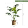 Plantas Artificiais Estilo Nórdico em Estoque para Atacado, Planta Artificial de Taro Torto, Plantas Verdes Falsas para Paisagismo, Plantas em Vasos para Decoração de Piso Interno para Sala de Estar