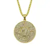 AliExpress desejo e-commerce fornecimento joias hip-hop masculino tridimensional diamante digital redondo pingente colar