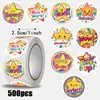 500 pegatinas/rollo lindas estrellas de dibujos animados pegatinas de ánimo para niños etiquetas adhesivas recompensa etiquetas pequeñas en stock