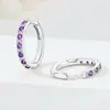 Suministro Directo Transfronterizo de Aretes Nuevos de Cobre Blanco con Incrustaciones de Piedras Espaciadas, Joyería para Orejas de Moda de Lujo Ligero, Regalo para Familia y Novia