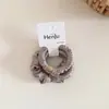 Simple y Elegante Scrunchie de Satín con Perlas y Pedrería, Banda Elástica Alta Básica Que No Daña el Cabello, Accesorio para el Cabello