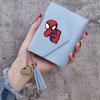 Bolsa para Monedas con Borla de Color Sólido de Spider-Man, Cartera Delgada, Cartera Corta, Portatarjetas de Estudiante, Cartera Corta con Múltiples Ranuras para Tarjetas