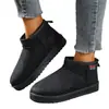Botas de Nieve para Mujer 2025 Otoño e Invierno Nuevo Estilo Coreano Punta Redonda Combinación de Colores Forradas de Borrego Cálidas Casuales Planas Zapatos de Algodón Venta al por Mayor