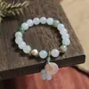 Pulseira de Jade Esmeralda Natural de Tianshan Feminina Masculina Jade de Seda Dourada de Xinjiang Jade Branco Jade Verde Esmeralda Pulseira de Contas