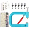 Máquina Manual de Prensar Cuentas Máquina de Prensa de Botones Operada a Mano para DIY para Colocar Remaches de Perlas Redondas y Herramienta para Colocar Cuentas de Cuatro Puntas