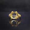 Anillo de superficie de huevo con incrustaciones de plata S925 con artesanía de oro antiguo y oro brillante, vacío, loto, mariposa, encaje, tótem