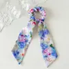 Fita de Cabelo Colorida Estampada Estilo Pintura a Óleo para Rabo de Cavalo, Scrunchie de Acessório de Cabelo Estilo Férias Relax