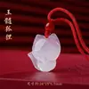Marca de Suprimento ao Vivo Pingente Novo de Calcedônia Branca Natural Brasileira Transparente Gelo Pingente de Buda Guanyin Evento de Ranking Venda Presente