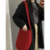 Bolso de Cubo de Peluche Retro Hecho en Casa de Gran Capacidad Bolso de Hombro Bolso de Tela para Otoño e Invierno Bolso Cruzado Casual de Nicho