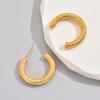E145 Joyería de Moda Ins de Celebridades de Internet Europeas y Americanas Pendientes de Acero de Titanio Chapados en Oro de 18k con Forma de C Pendientes de la Nueva Tendencia de Moda