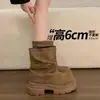 Botas Martin de suela gruesa para mujer, pierna de pantalón, marrones, botas americanas individuales, que aumentan la altura, primavera y otoño 2026, estilo Rad, nuevas botas cortas de estilo británico