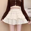 Falda de Encaje Estilo Ballet para Mujer Verano 2025 Nueva Blanca Esponjosa Falda Pastel Cintura Alta Slim Falda Princesa