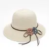 Sombrero para Mujer Verano Cinta Paja Lafite Sombrero para el Sol Moda Sombrero de Sol para Madre Sombrero de Sol de Verano para Mujer