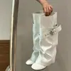 Botas de Couro Macio para Aumentar a Altura Super Alongamento das Pernas Barra Reta Botas de Cano Longo Femininas Novo Estilo 2026 Fivela de Cinto Destacável de Duas Vias Botas Longas Botas de Equitação