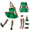 Nuevo disfraz de actuación navideña juego de rol temático atuendo vestido de elfo navideño para mujer