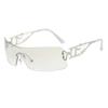 Gafas de Sol Retro Llama de Mercurio Estilo Europeo y Americano, Moda SexY Milenio Y2 Forma Cóncava Personalizadas Sin Montura de Una Pieza