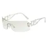 Gafas de Sol Cuadradas Sin Marco Estilo Milenio Sexy Populares Retro Bordes Cortados para Hombres y Mujeres Modernas Metálicas Punk con Recortes