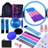 Numbwin Bandas de Resistencia de Látex para Pilates Set de 22 Piezas Mancuernas de Silicona Disco Deslizante Yoga Fitness Tejido de Látex