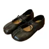 Sapatos Retrô Coreanos com Bico de Porco, Sapatos de Bico Dividido com Solado Macio, Sapatos Pequenos Femininos de Couro Macio com Cadarço, Sapatos Mary Jane Ballet, Sapatos Baixos