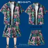 Traje de Viaje Camisa de Manga Corta para Hombre Camisa de Playa Costera Pantalones Cortos Casuales de Vacaciones Tallas Grandes Pantalones de Tres Cuartos Ropa de Pareja