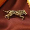 Broche Retro Agressivo Curry Cabeça de Lobo Masculino Liga de Zinco Galvanizada Antiga Acessórios para Terno Jaqueta Animal Lobo Personalizado
