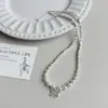 Collar Colgante de Mariposa con Cuentas Redondas Grandes y Pequeñas de Estilo Dulce y Elegante para Mujer, Cadena para Clavícula de Alta Calidad a la Moda, Cadena para el Cuello Impresionantemente Hermosa