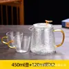 Tetera de Vidrio Martillado Resistente a Altas Temperaturas Estilo Vintage Mini con Filtro, Juego de Tetera Transparente Kung Fu