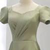 Vestido de Dama de Honor de Satén Nicho Espíritu de Hada de Primavera 2025 Nuevo Verde Look Adelgazante Grupo de Hermanas Vestido Falda Anfitriona de Boda