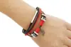 Joyería de cuero al por mayor pequeña pulsera de piel de vaca hoja pequeña joyería japonesa y coreana colgante tejido a mano cuero genuino