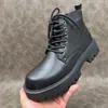 Botas Martin para hombre, moda transfronteriza otoño/invierno, botas de cuero de media caña de moda para hombre, botas de trabajo de suela gruesa, botas de cuero, botas de caña alta
