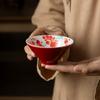 Taza Cónica Cerámica Pintada a Mano Bajo Esmalte Taza Maestra de Cerámica con Phalaenopsis Pintada Taza de Té Taza de Té Personal Juego de Té Kung Fu