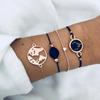 Pulsera de turquesa negra estilo europeo y americano transfronterizo, cadena hecha a mano, mapa, tendencia, temperamento, juego de cuatro piezas, joyería al por mayor
